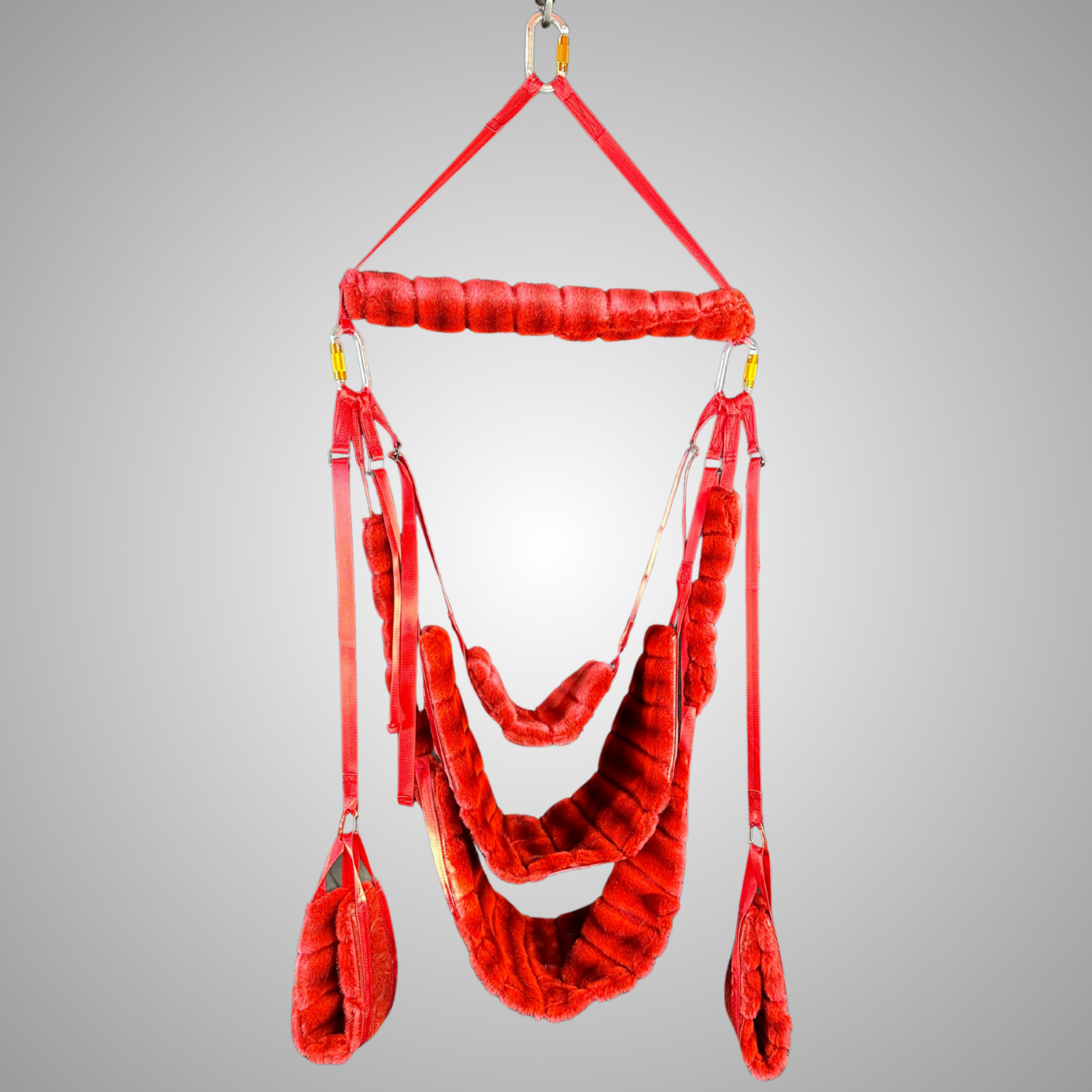 Red Velvet faux fur swing